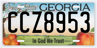 GA license plate CCZ8953