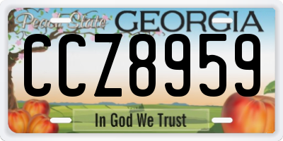 GA license plate CCZ8959