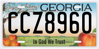 GA license plate CCZ8960