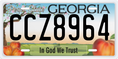 GA license plate CCZ8964