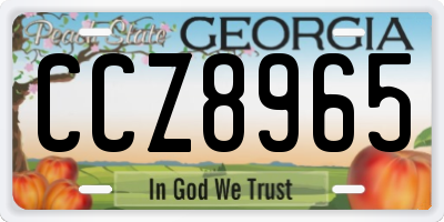 GA license plate CCZ8965