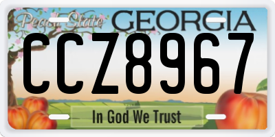 GA license plate CCZ8967