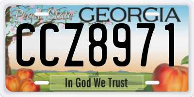 GA license plate CCZ8971