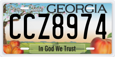 GA license plate CCZ8974