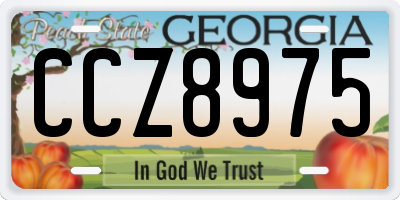 GA license plate CCZ8975