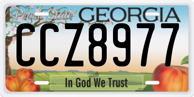GA license plate CCZ8977