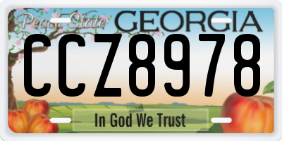 GA license plate CCZ8978