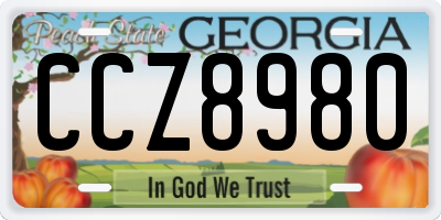 GA license plate CCZ8980