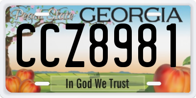 GA license plate CCZ8981