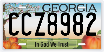 GA license plate CCZ8982