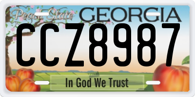 GA license plate CCZ8987