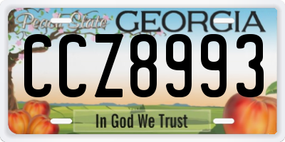 GA license plate CCZ8993