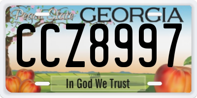 GA license plate CCZ8997