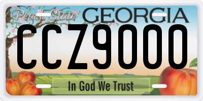 GA license plate CCZ9000