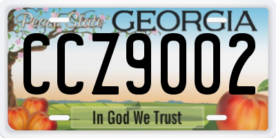 GA license plate CCZ9002