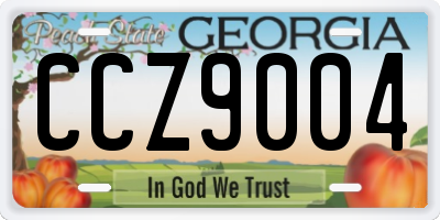 GA license plate CCZ9004