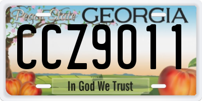 GA license plate CCZ9011