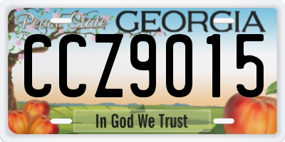 GA license plate CCZ9015