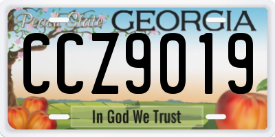 GA license plate CCZ9019