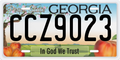 GA license plate CCZ9023