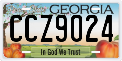 GA license plate CCZ9024