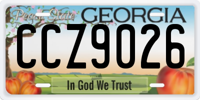 GA license plate CCZ9026