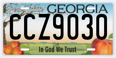 GA license plate CCZ9030