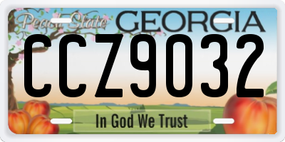 GA license plate CCZ9032