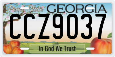 GA license plate CCZ9037