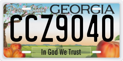 GA license plate CCZ9040