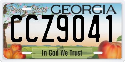 GA license plate CCZ9041
