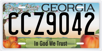GA license plate CCZ9042