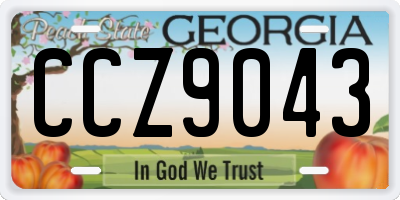 GA license plate CCZ9043