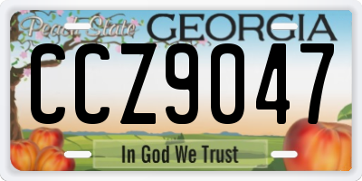 GA license plate CCZ9047