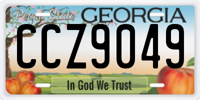 GA license plate CCZ9049