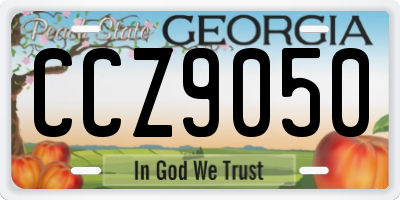 GA license plate CCZ9050