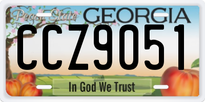 GA license plate CCZ9051