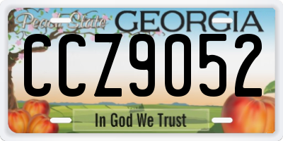 GA license plate CCZ9052