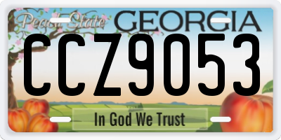 GA license plate CCZ9053