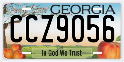 GA license plate CCZ9056