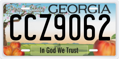 GA license plate CCZ9062