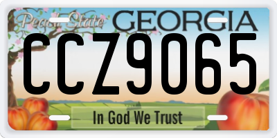 GA license plate CCZ9065