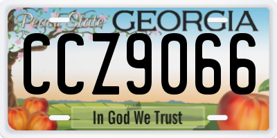 GA license plate CCZ9066