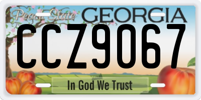 GA license plate CCZ9067