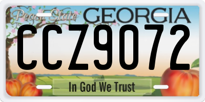 GA license plate CCZ9072