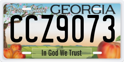 GA license plate CCZ9073