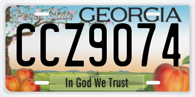 GA license plate CCZ9074