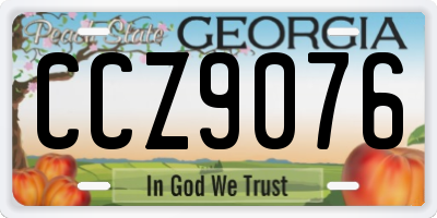 GA license plate CCZ9076