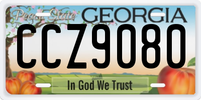 GA license plate CCZ9080