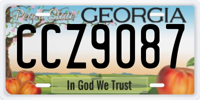 GA license plate CCZ9087